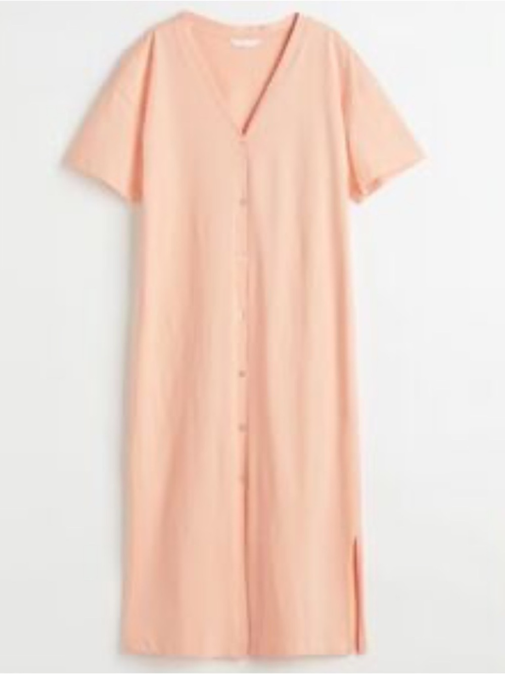 H&M Peach Button-Front Midi Dress